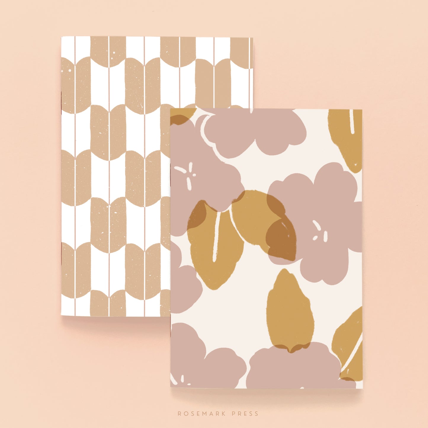 Rose Gold A6 Notebook Set of 2 Blank