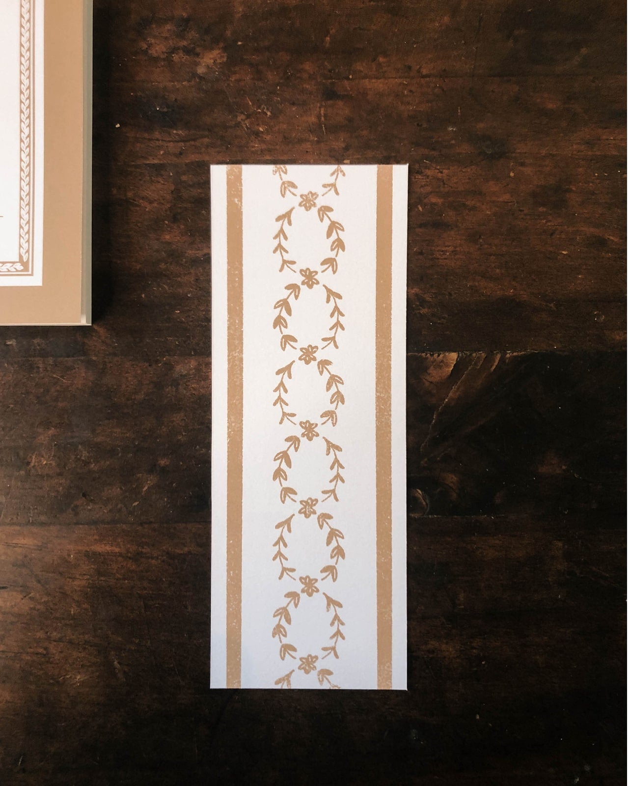 Mustard Stripe Ornament Bookmark