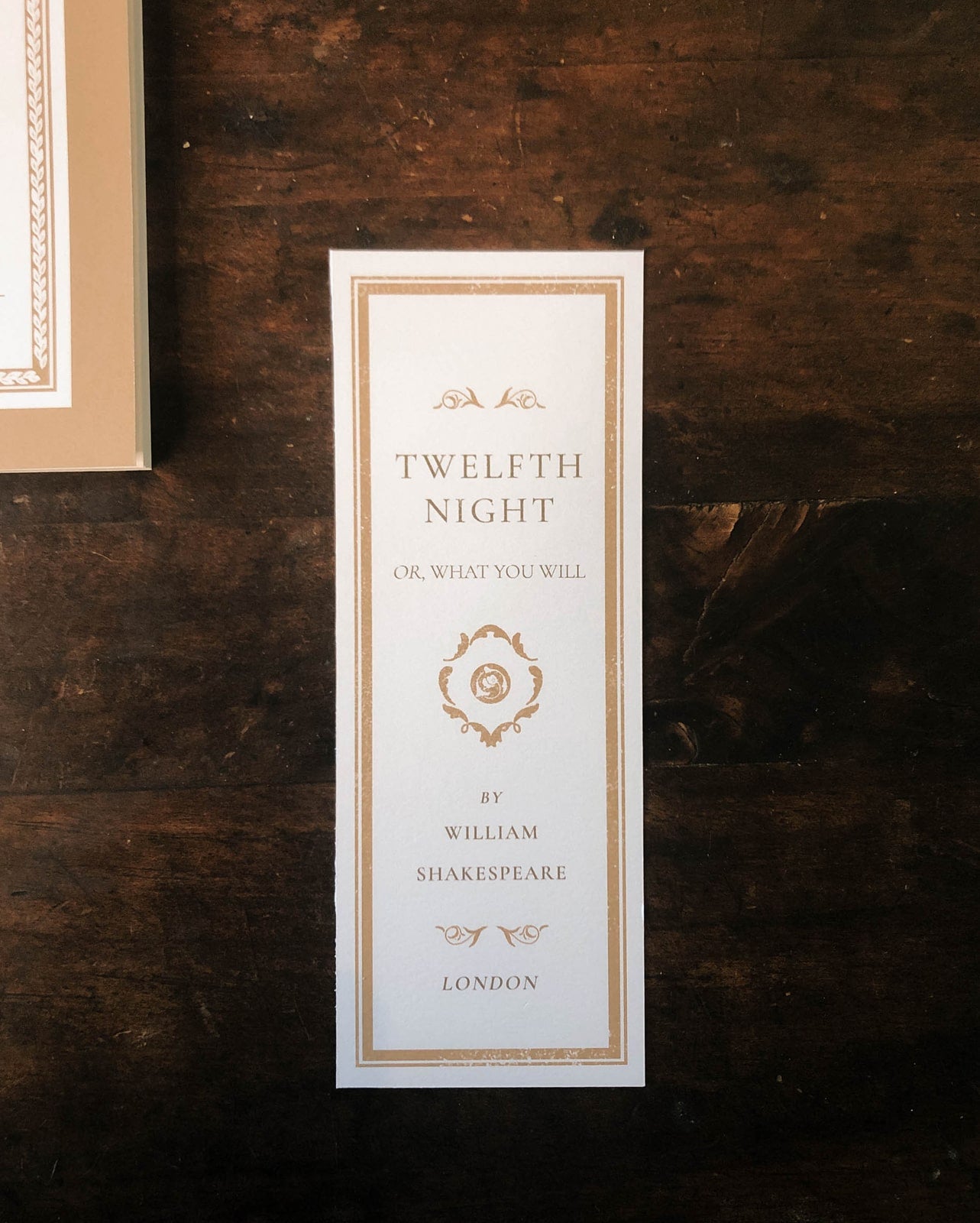 'Twelfth Night' Frontispiece Bookmark