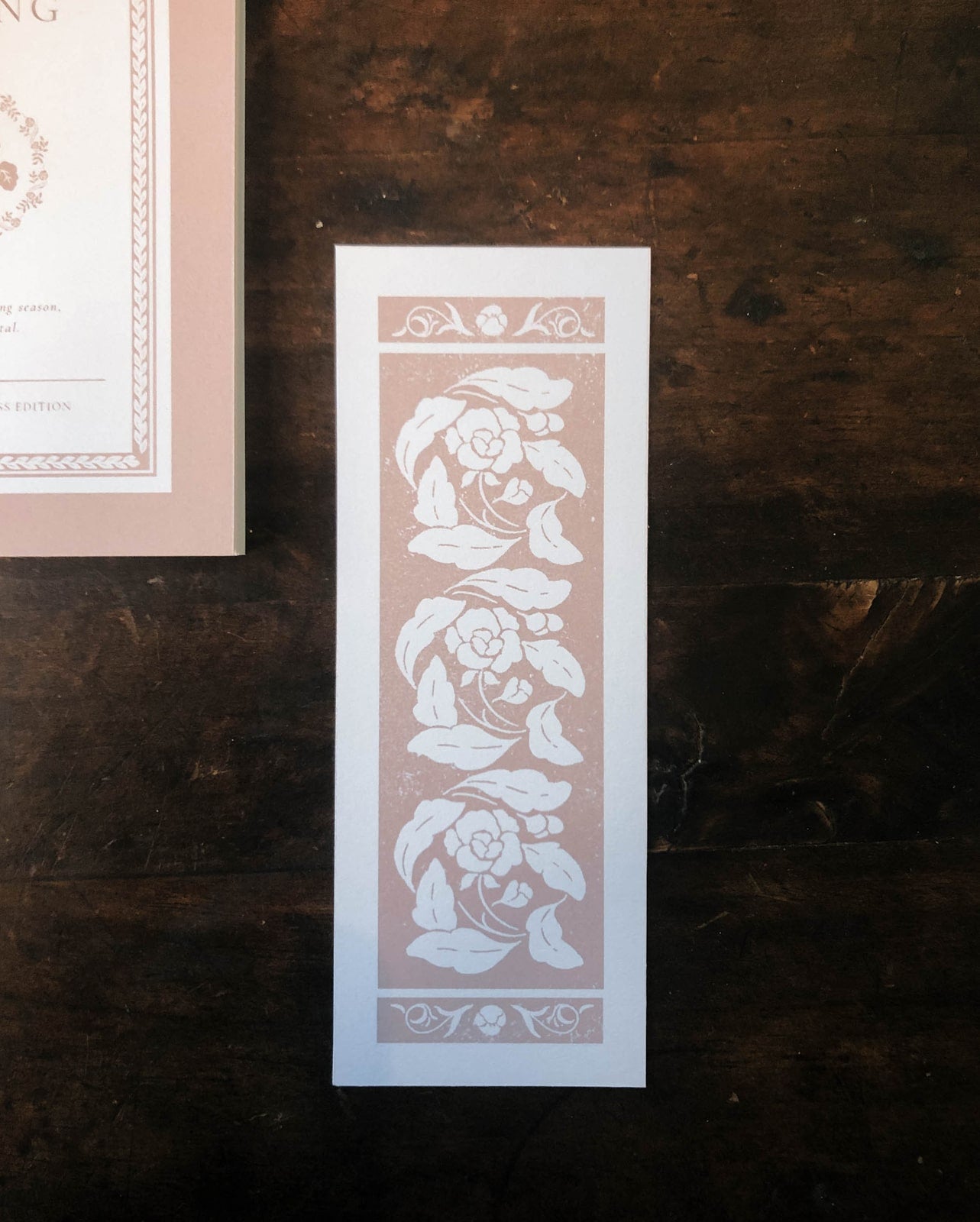 Pink Rose Ornament Bookmark