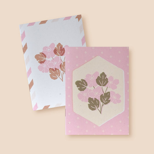 Retro Flower Mini Notebook (Set of 2) - Blank